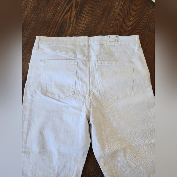 NWT Gloria Vanderbilt Cuffed Boyfriend Jean Size 10 Color White - Picture 2 of 7